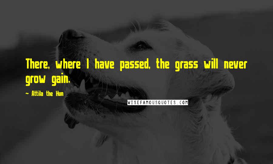 Attila The Hun Quotes: There, where I have passed, the grass will never grow gain.