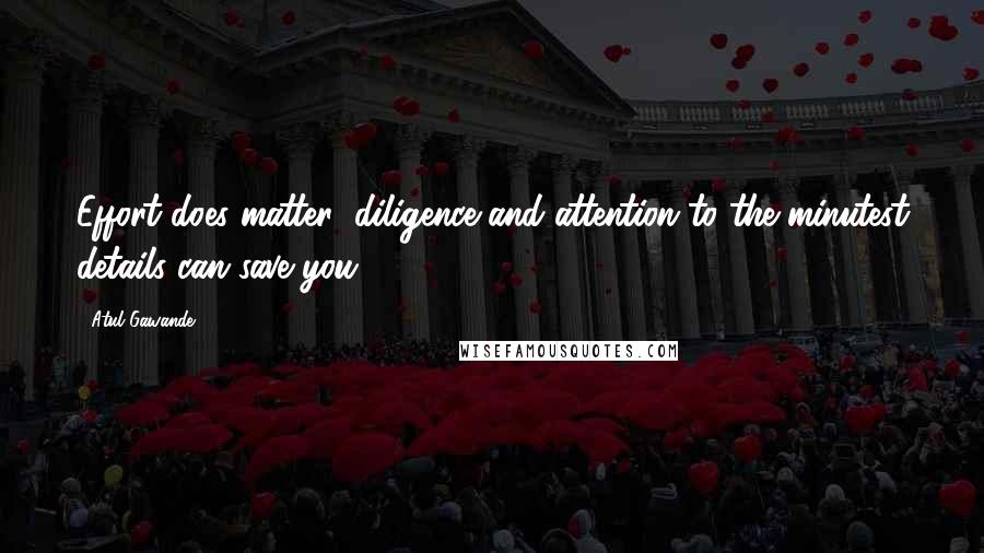 Atul Gawande Quotes: Effort does matter; diligence and attention to the minutest details can save you.