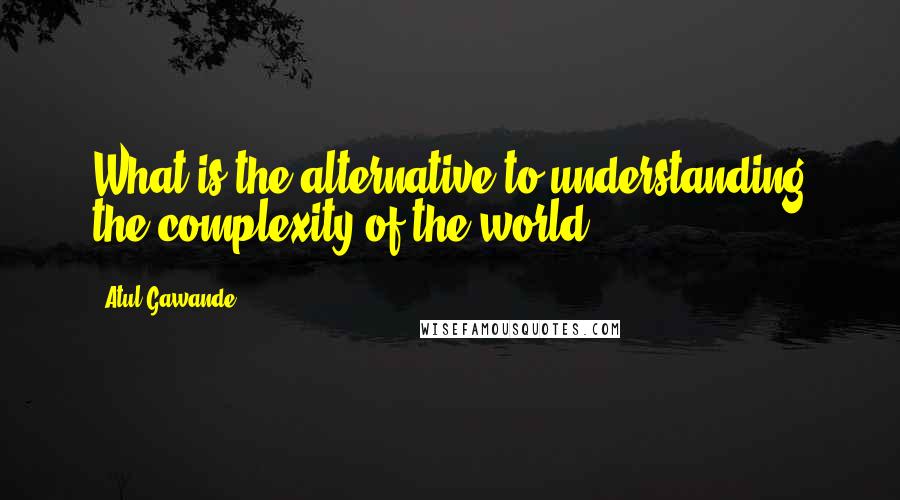 Atul Gawande Quotes: What is the alternative to understanding the complexity of the world?