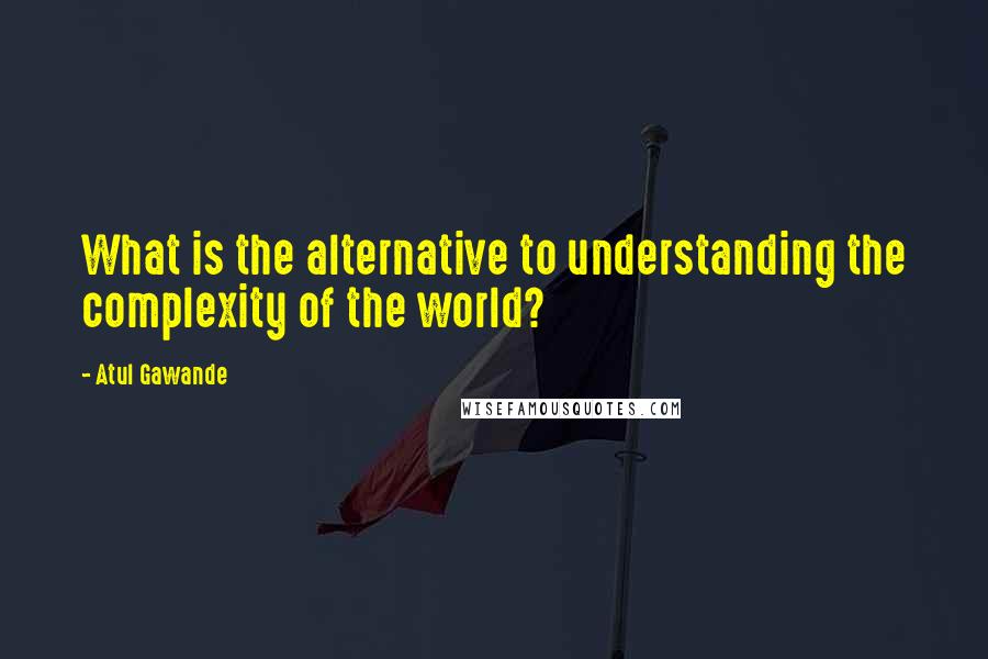 Atul Gawande Quotes: What is the alternative to understanding the complexity of the world?