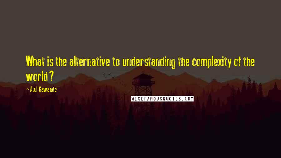 Atul Gawande Quotes: What is the alternative to understanding the complexity of the world?