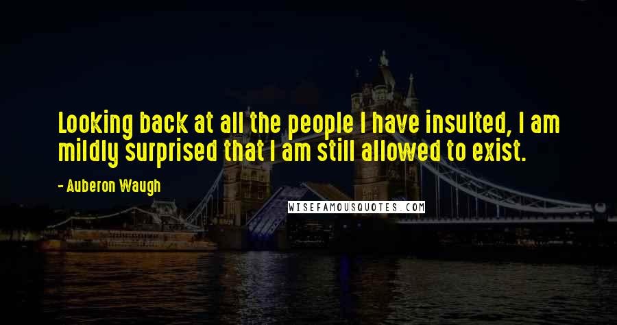 Auberon Waugh Quotes: Looking back at all the people I have insulted, I am mildly surprised that I am still allowed to exist.