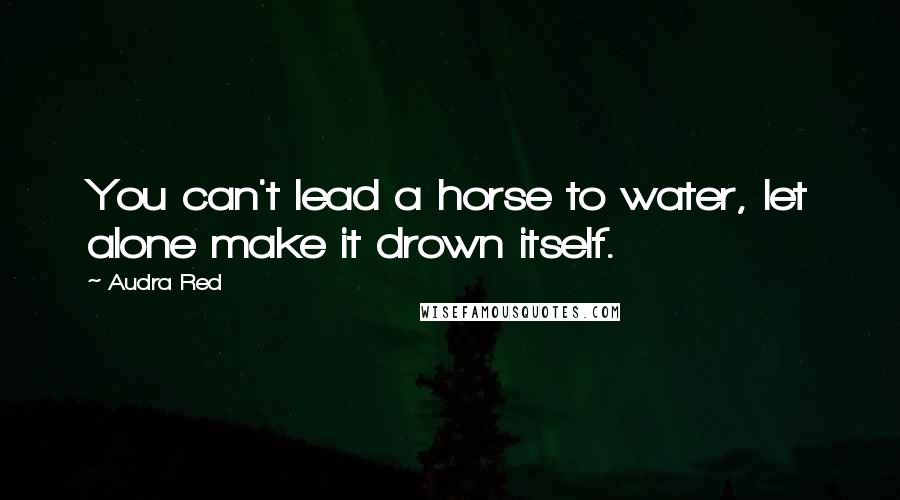 Audra Red Quotes: You can't lead a horse to water, let alone make it drown itself.