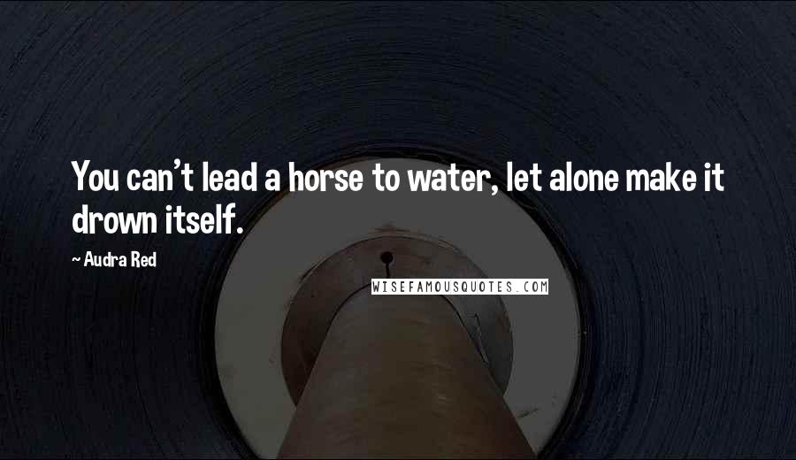 Audra Red Quotes: You can't lead a horse to water, let alone make it drown itself.