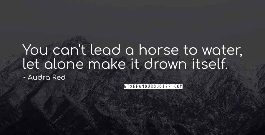 Audra Red Quotes: You can't lead a horse to water, let alone make it drown itself.
