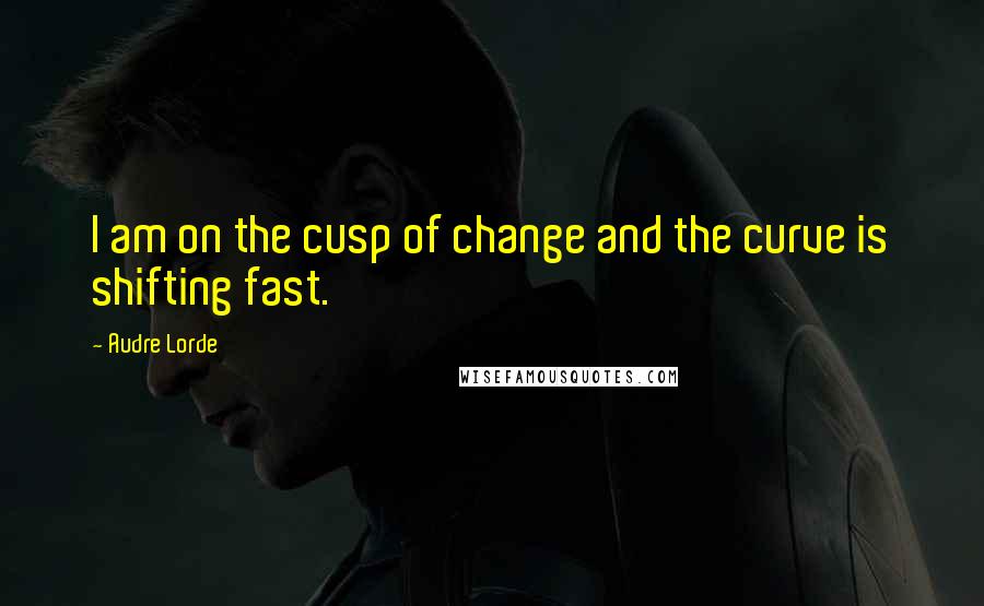 Audre Lorde Quotes: I am on the cusp of change and the curve is shifting fast.