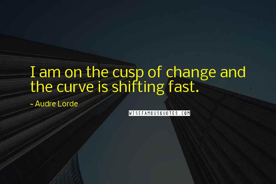 Audre Lorde Quotes: I am on the cusp of change and the curve is shifting fast.
