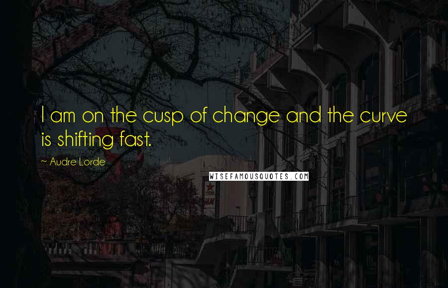 Audre Lorde Quotes: I am on the cusp of change and the curve is shifting fast.