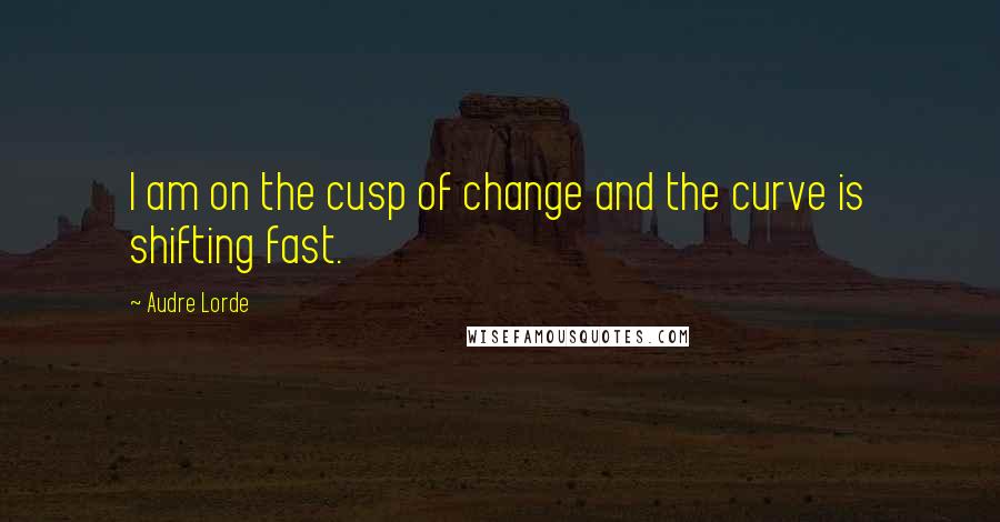 Audre Lorde Quotes: I am on the cusp of change and the curve is shifting fast.