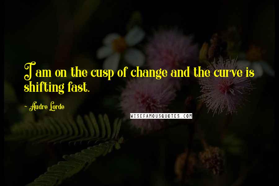 Audre Lorde Quotes: I am on the cusp of change and the curve is shifting fast.