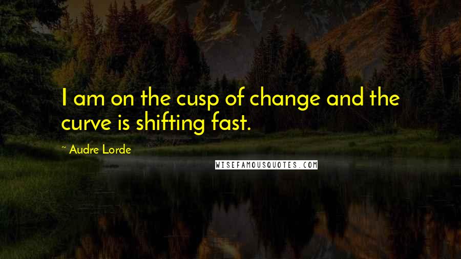 Audre Lorde Quotes: I am on the cusp of change and the curve is shifting fast.