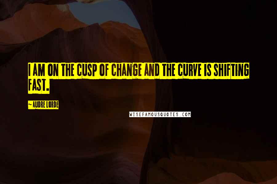 Audre Lorde Quotes: I am on the cusp of change and the curve is shifting fast.