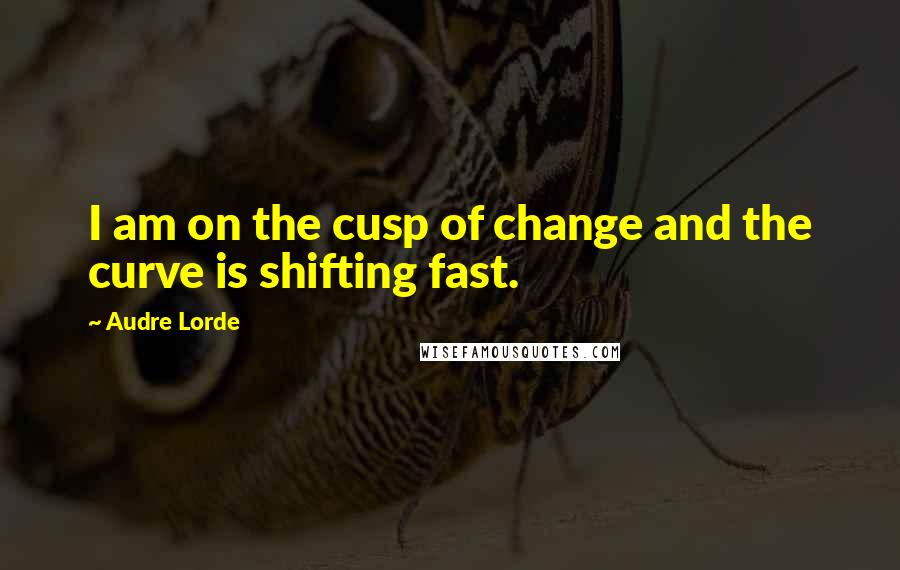 Audre Lorde Quotes: I am on the cusp of change and the curve is shifting fast.