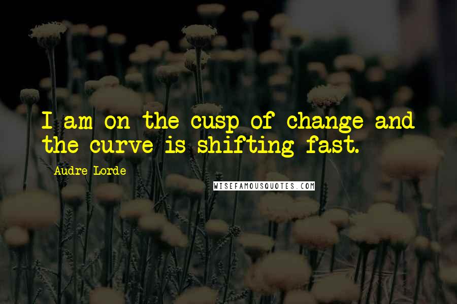 Audre Lorde Quotes: I am on the cusp of change and the curve is shifting fast.