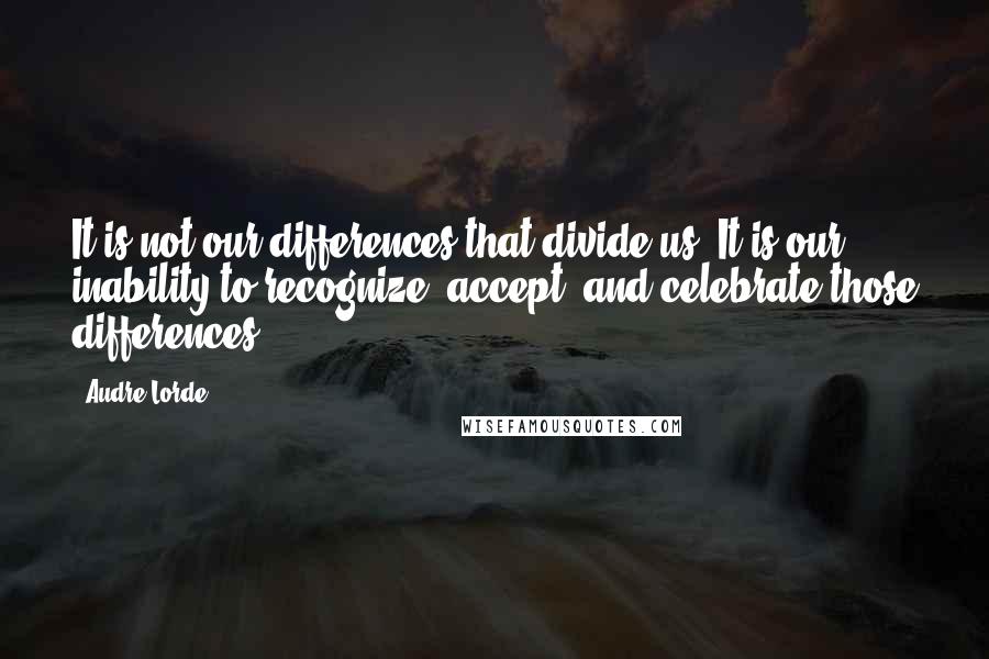 Audre Lorde Quotes: It is not our differences that divide us. It is our inability to recognize, accept, and celebrate those differences.