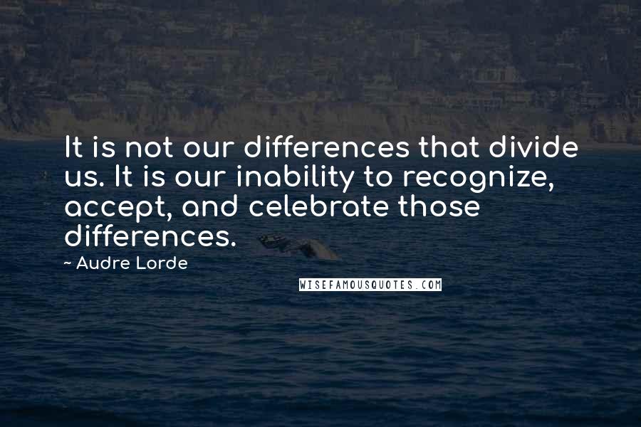 Audre Lorde Quotes: It is not our differences that divide us. It is our inability to recognize, accept, and celebrate those differences.