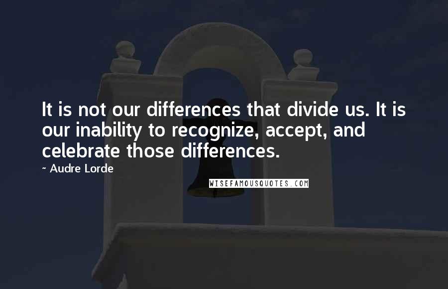 Audre Lorde Quotes: It is not our differences that divide us. It is our inability to recognize, accept, and celebrate those differences.