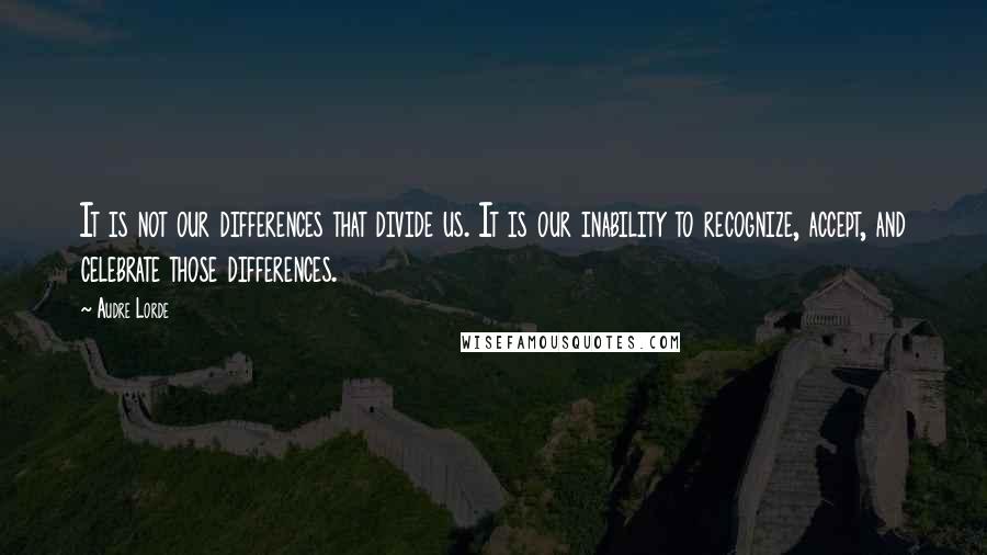 Audre Lorde Quotes: It is not our differences that divide us. It is our inability to recognize, accept, and celebrate those differences.