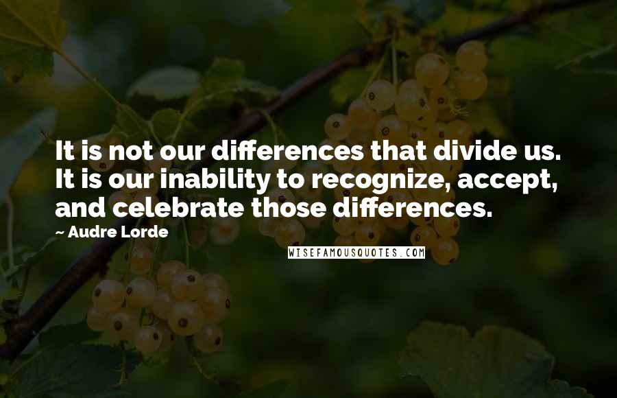 Audre Lorde Quotes: It is not our differences that divide us. It is our inability to recognize, accept, and celebrate those differences.