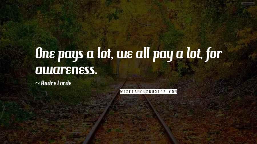 Audre Lorde Quotes: One pays a lot, we all pay a lot, for awareness.