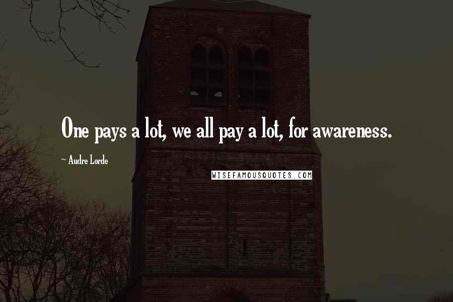 Audre Lorde Quotes: One pays a lot, we all pay a lot, for awareness.