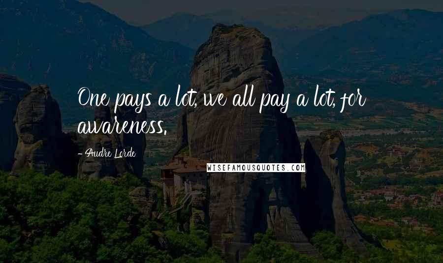 Audre Lorde Quotes: One pays a lot, we all pay a lot, for awareness.