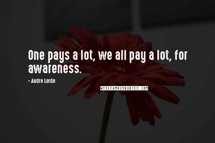 Audre Lorde Quotes: One pays a lot, we all pay a lot, for awareness.