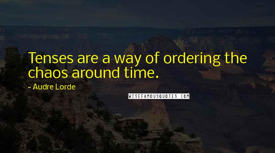 Audre Lorde Quotes: Tenses are a way of ordering the chaos around time.