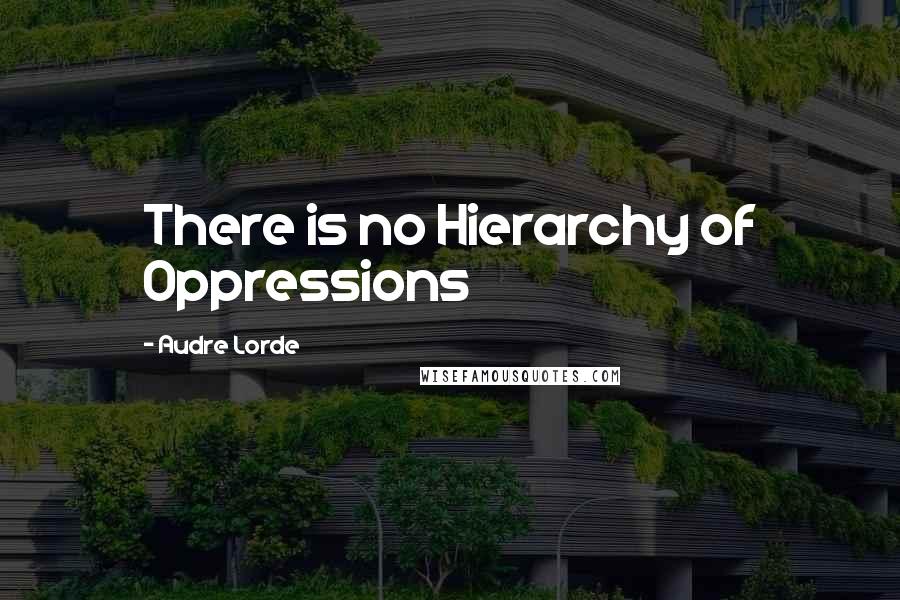 Audre Lorde Quotes: There is no Hierarchy of Oppressions