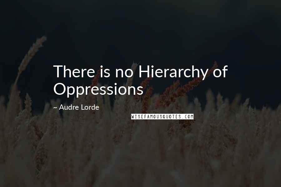 Audre Lorde Quotes: There is no Hierarchy of Oppressions