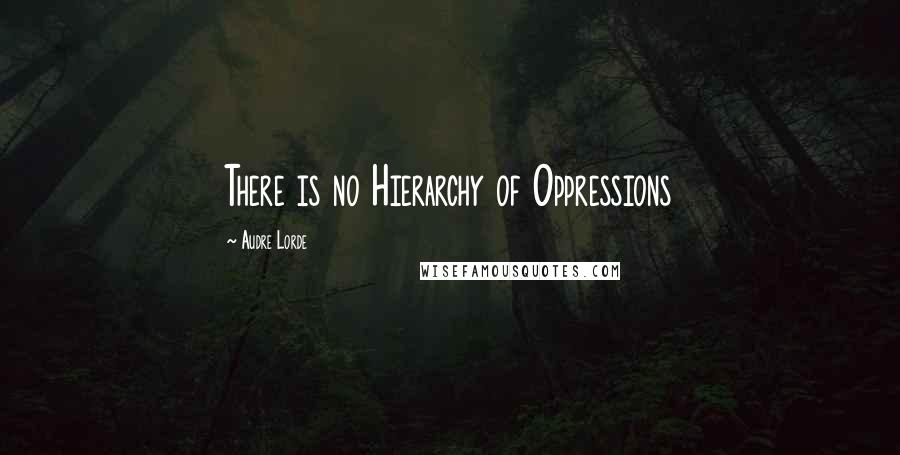 Audre Lorde Quotes: There is no Hierarchy of Oppressions