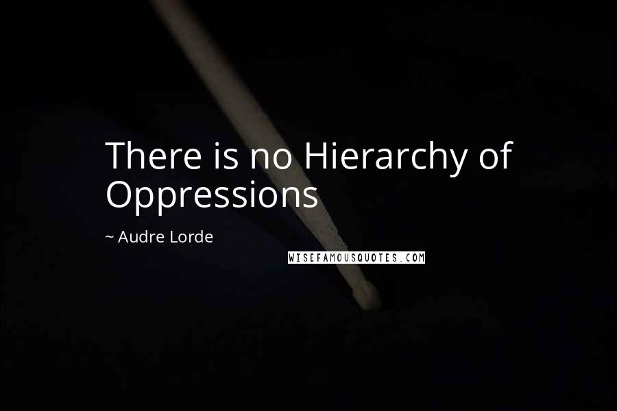 Audre Lorde Quotes: There is no Hierarchy of Oppressions