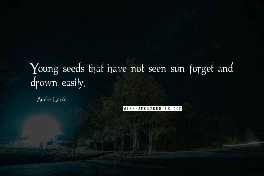 Audre Lorde Quotes: Young seeds that have not seen sun forget and drown easily.