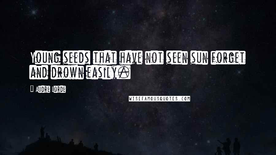Audre Lorde Quotes: Young seeds that have not seen sun forget and drown easily.