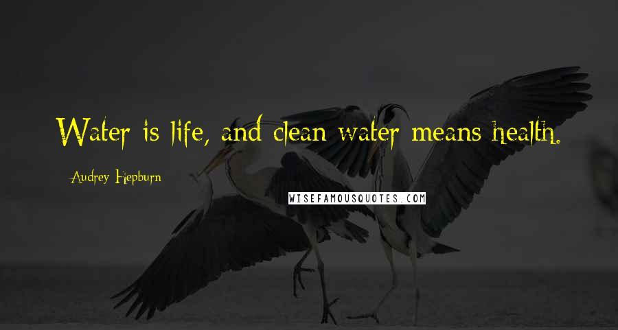 Audrey Hepburn Quotes: Water is life, and clean water means health.