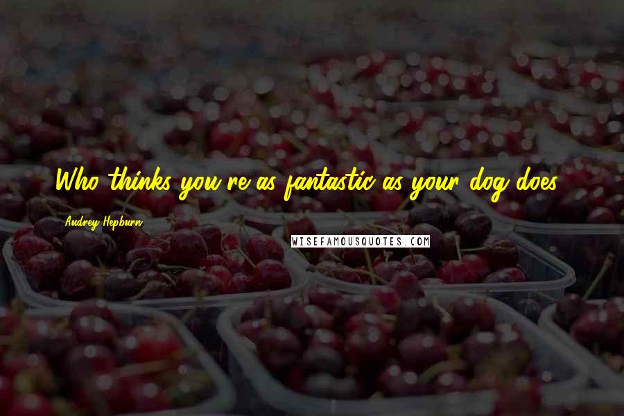 Audrey Hepburn Quotes: Who thinks you're as fantastic as your dog does?