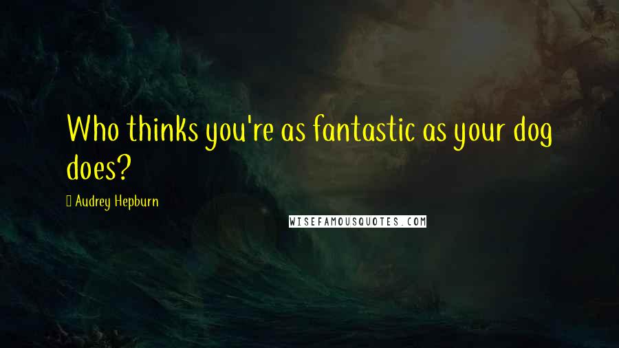Audrey Hepburn Quotes: Who thinks you're as fantastic as your dog does?