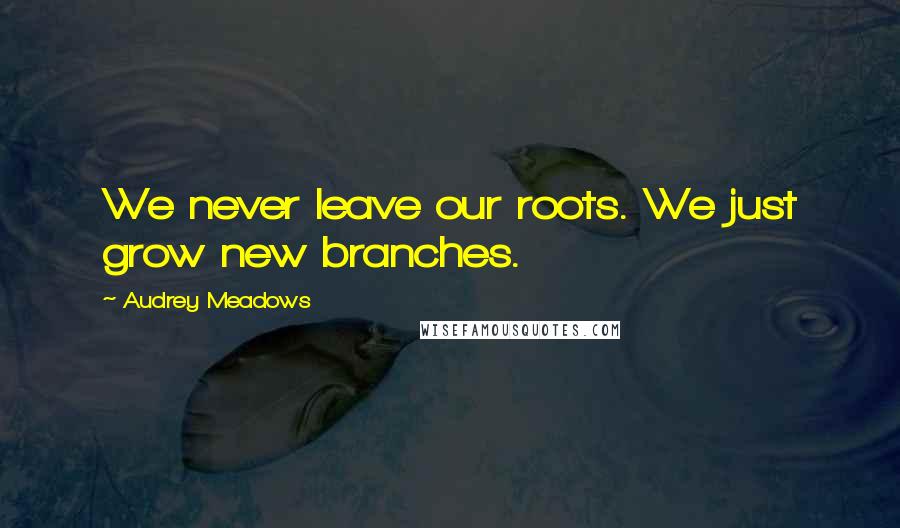 Audrey Meadows Quotes: We never leave our roots. We just grow new branches.