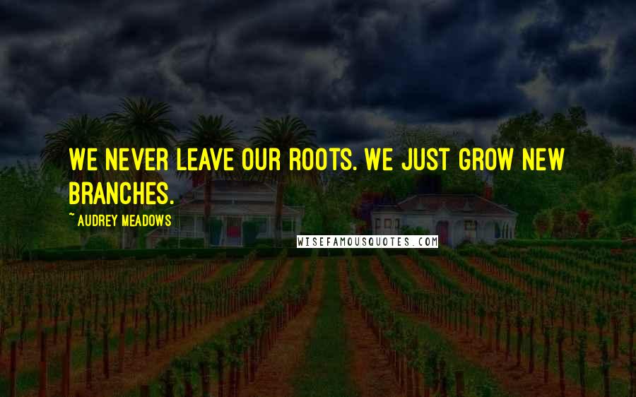 Audrey Meadows Quotes: We never leave our roots. We just grow new branches.