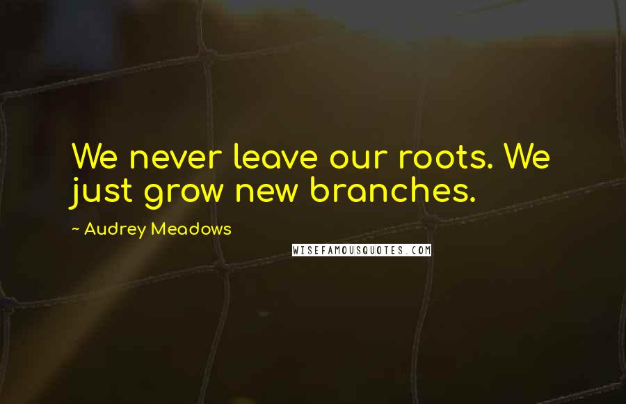 Audrey Meadows Quotes: We never leave our roots. We just grow new branches.