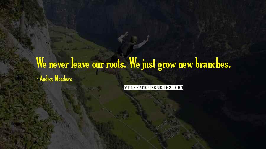 Audrey Meadows Quotes: We never leave our roots. We just grow new branches.