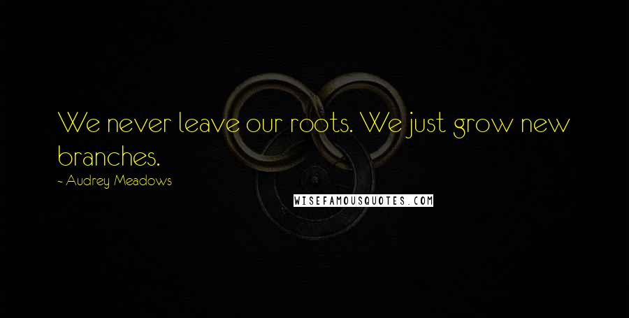 Audrey Meadows Quotes: We never leave our roots. We just grow new branches.