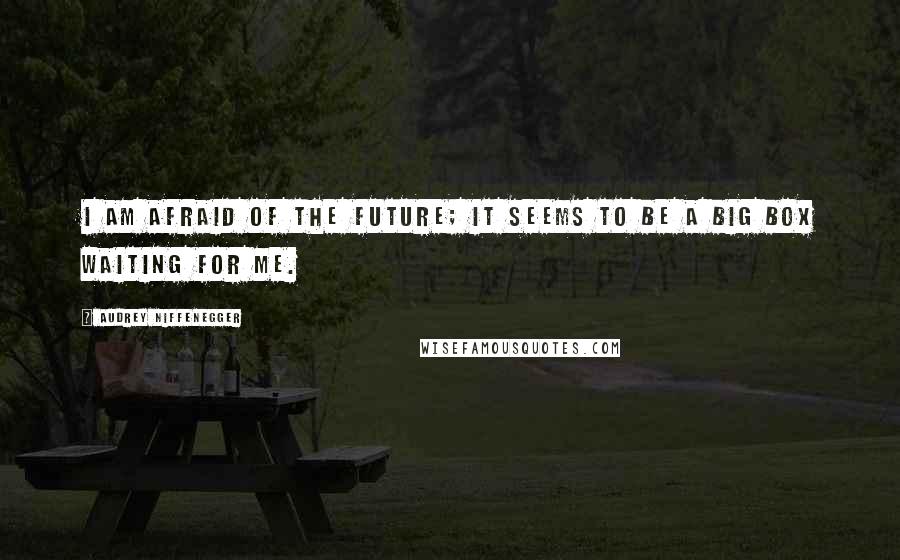 Audrey Niffenegger Quotes: I am afraid of the future; it seems to be a big box waiting for me.