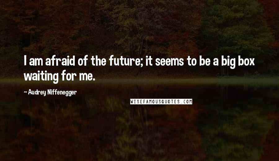 Audrey Niffenegger Quotes: I am afraid of the future; it seems to be a big box waiting for me.