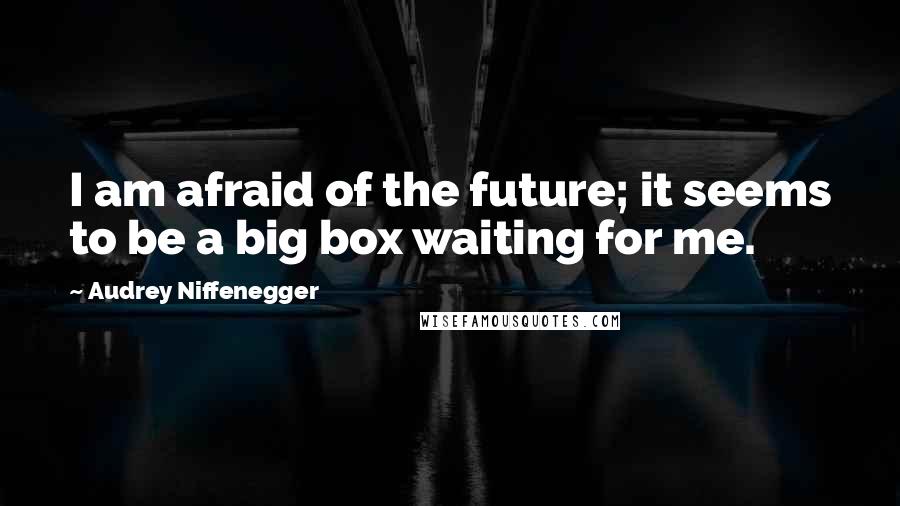 Audrey Niffenegger Quotes: I am afraid of the future; it seems to be a big box waiting for me.