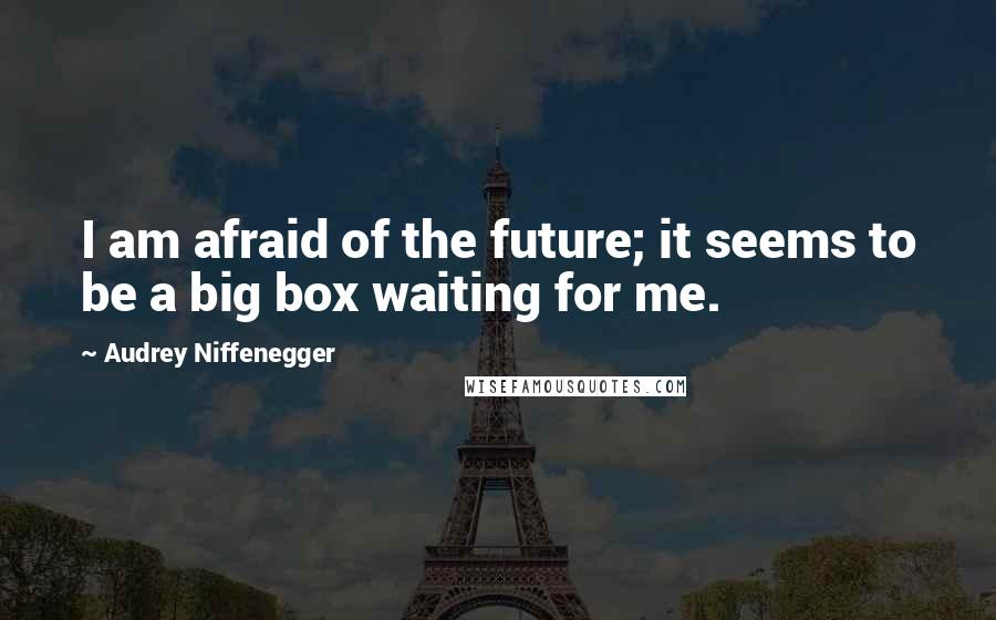 Audrey Niffenegger Quotes: I am afraid of the future; it seems to be a big box waiting for me.