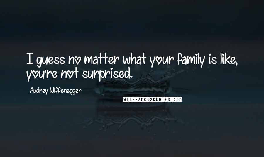 Audrey Niffenegger Quotes: I guess no matter what your family is like, you're not surprised.