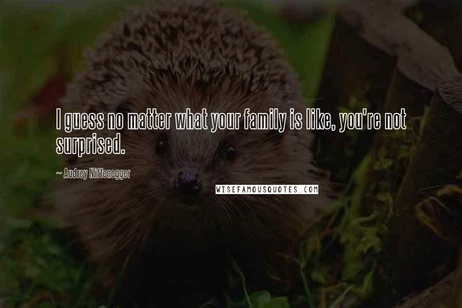Audrey Niffenegger Quotes: I guess no matter what your family is like, you're not surprised.
