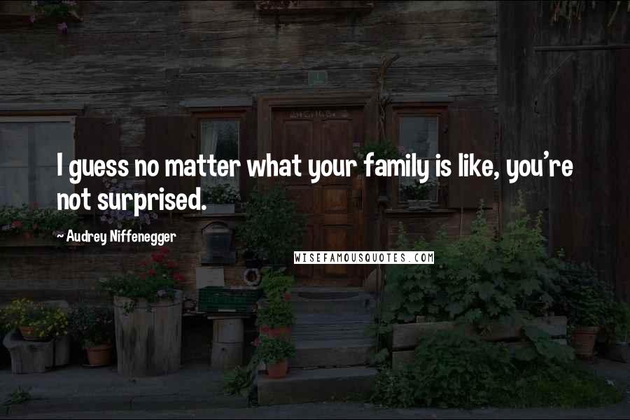 Audrey Niffenegger Quotes: I guess no matter what your family is like, you're not surprised.