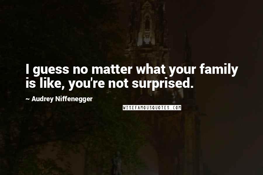 Audrey Niffenegger Quotes: I guess no matter what your family is like, you're not surprised.